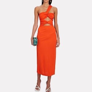 Ronny Kobo Collection Orange Midi Dress